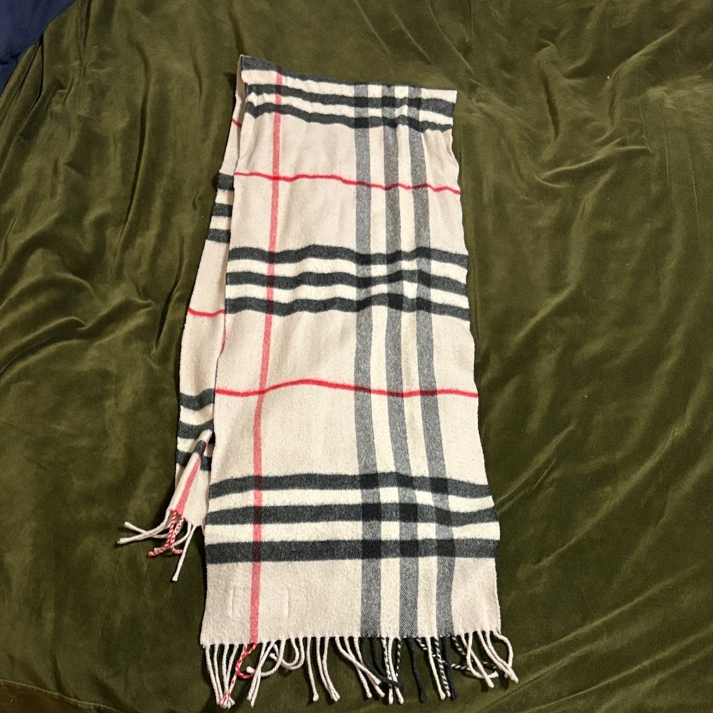 Burberry Check Cream Cashmere Scarf